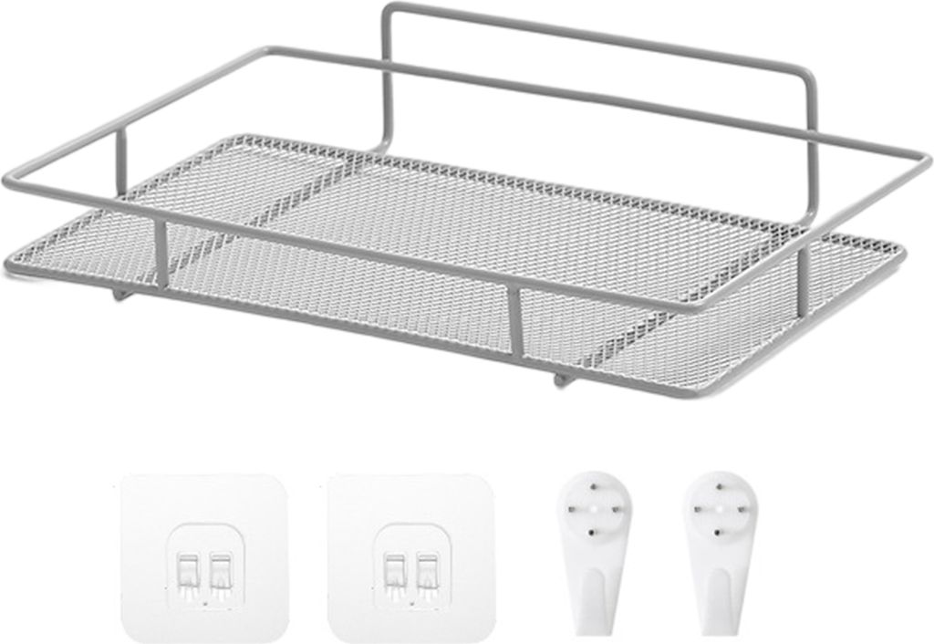 Router Rack Organizer Regal Wandmontage No-Drill Hollow Out Starke Tragfähigkeit Lagerregal Home Supplies