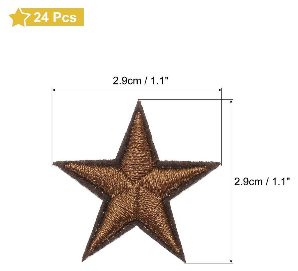 24 Stš¹ck Sterne Patches zum Aufbš¹geln, 2.9cm Flicken zum Aufbš¹geln,Bestickte Aufn?her zum Bš¹gelflicken fš¹r Hut Jacke Jeans Rucks?cke...