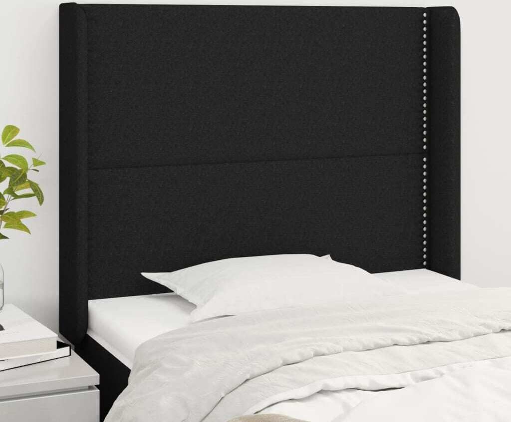 Maison Exclusive - Kopfteil mit Ohren Schwarz 83x16x118/128 cm Stoff