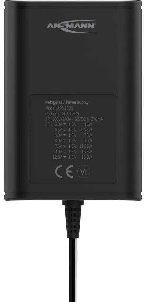 Ansmann APS 1500 Alimentation stabilisée 3V à 12V DC Haute Qualité - 14
