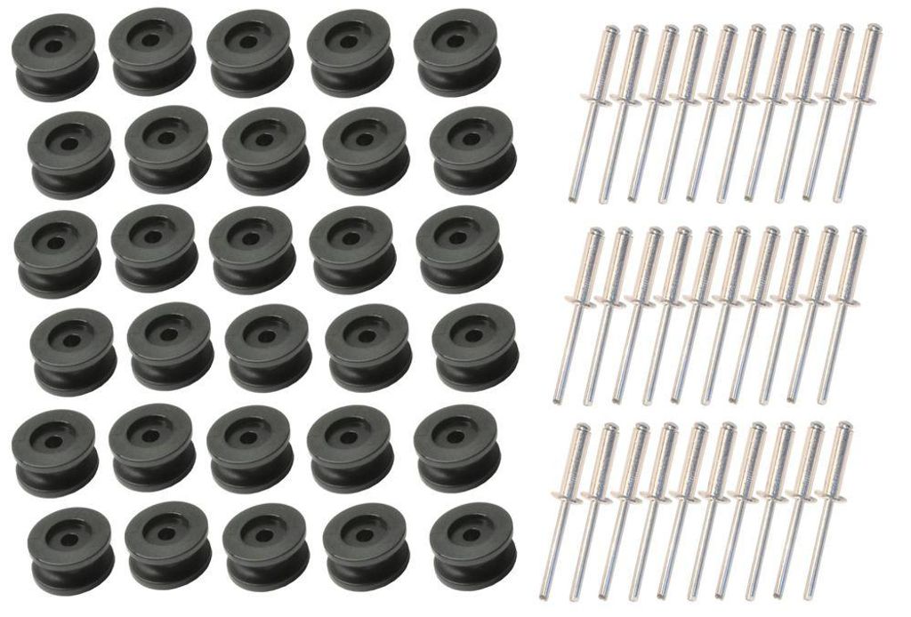 30 Stück - Rundknopf für 6 - 8 mm Expanderseil + 30 Produktbild 