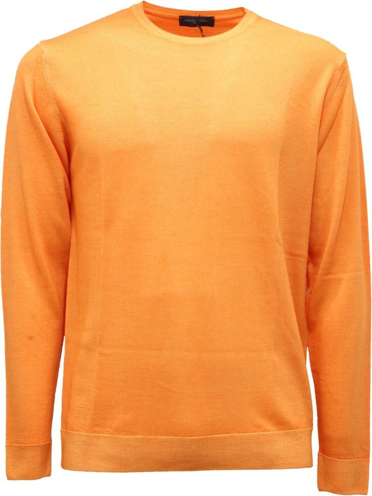 4850AH maglione uomo DANIELE FIESOLI orange wool sweater men