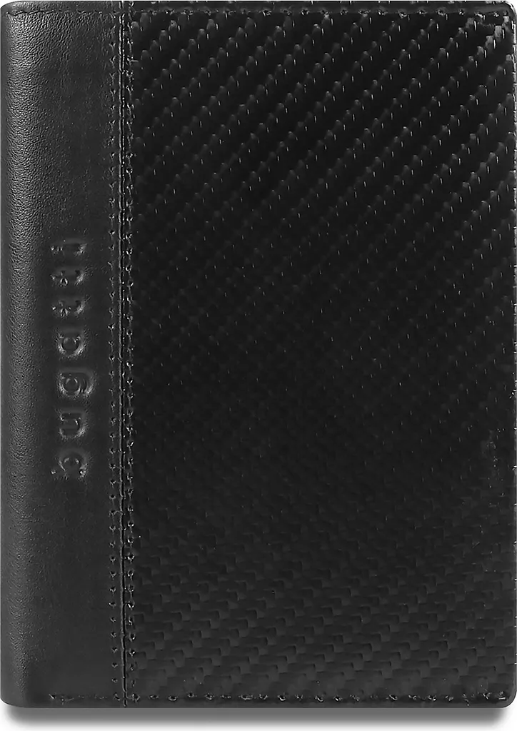 Porte-monnaie homme Bugatti en cuir noir - Modèle Comet format vertical