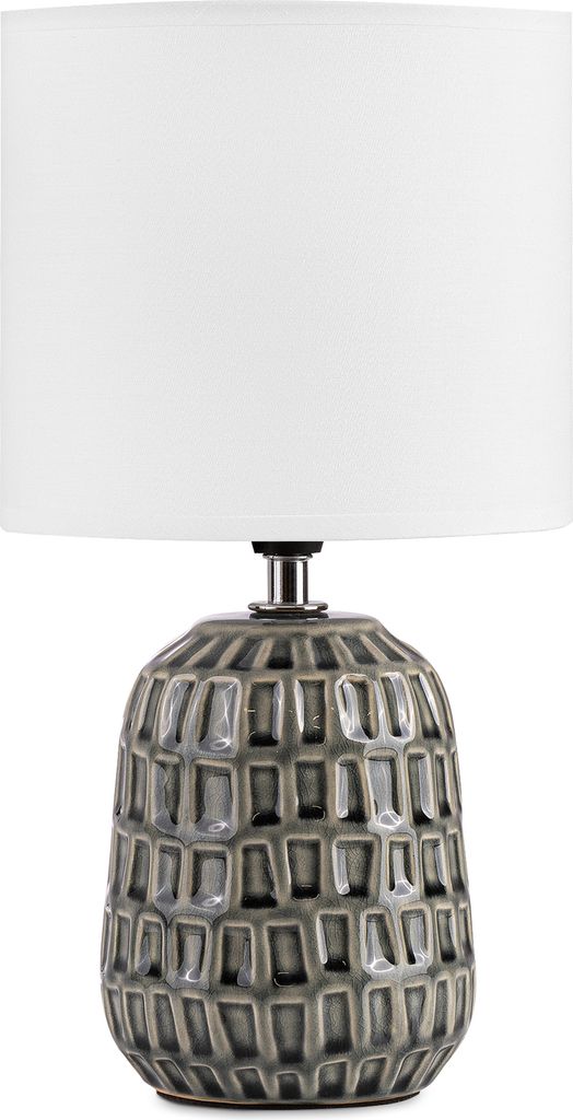 Konsimo Nachttischlampe STANDI, Grau, Keramik/Stoff, 31,5x16,5x11cm