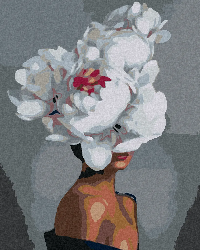 Zuty Pittura Diamanti Donna Fiore Bianco 40x50 Idea Regalo Casa