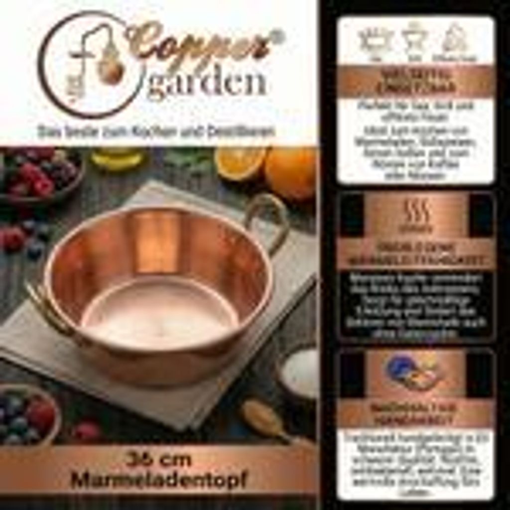 "CopperGarden " Marmeladentopf ø36 cm | 12 Liter Kupfer