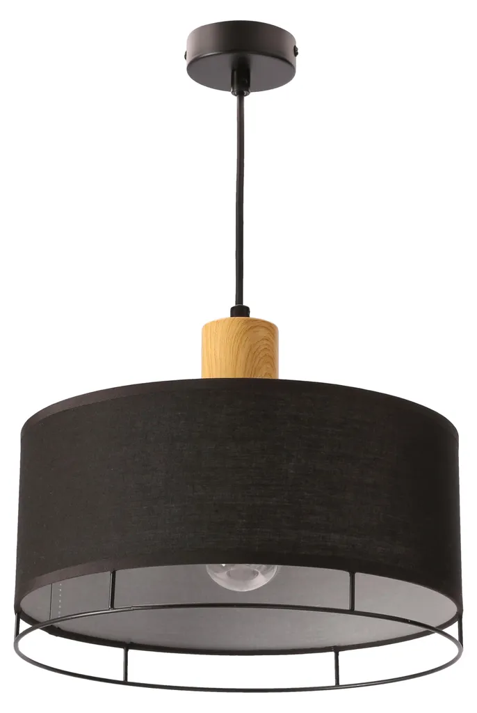 Suspension ronde ARDI 1xE27 40W Noir et Brun - Luminaire de Salon