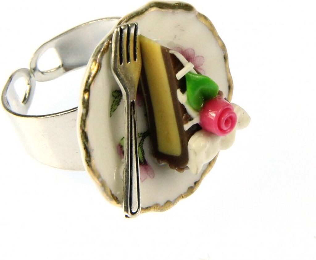 Tortenring Ring Torte Miniblings Tortenstück Kuchenstück Kuchen Teller Blumen