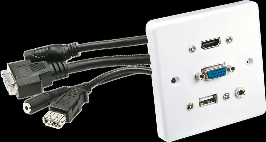 Cachez vos Câbles avec cette Prise Murale HDMI VGA USB et Audio Stéréo - 4