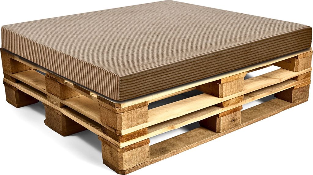 Palettenkissen Outdoor Europaletten Sitzkissen 80 x 120 cm - Schaumstoff Sitzpolster für Paletten und Palettensofa Bezug aus Lincoln Braun