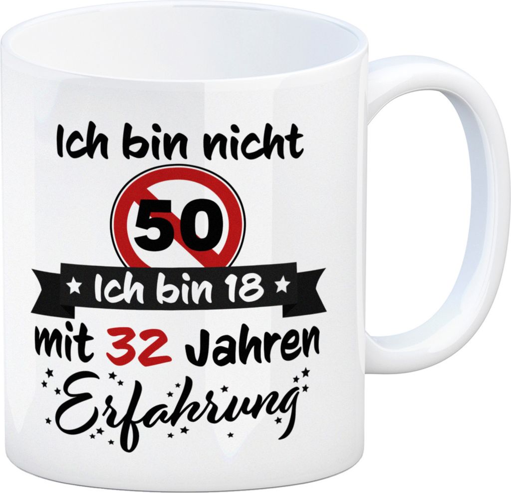 50. Geburtstag Kaffeebecher mit lustigem Spruch: 18 mit Produktbild 