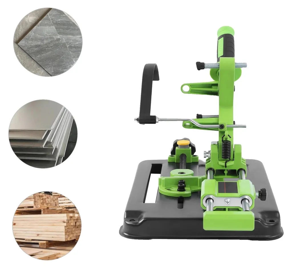 Support de tronçonnage pour meuleuse avec base large de 25x34x31 cm