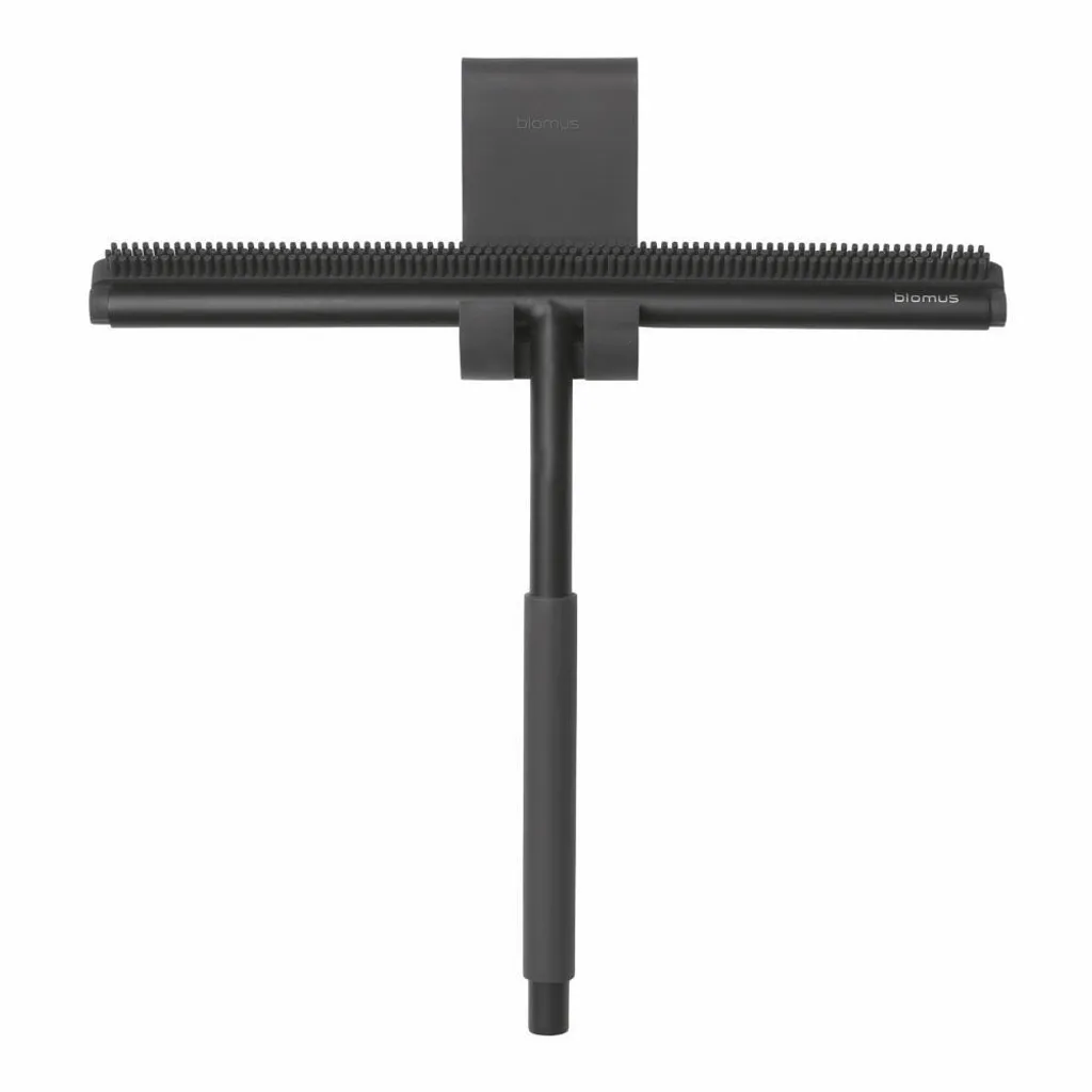 Essuie-glace de douche en silicone noir MODO Blomus avec fixation murale