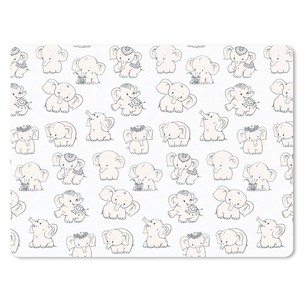 MuchoWow Mauspad Mousepad Elefant - Schnittmuster - Baby 23x19 cm - Mousepads - Maus Mat - Pad - Mausunterlage - Schreibtischunterlage - Mauspad