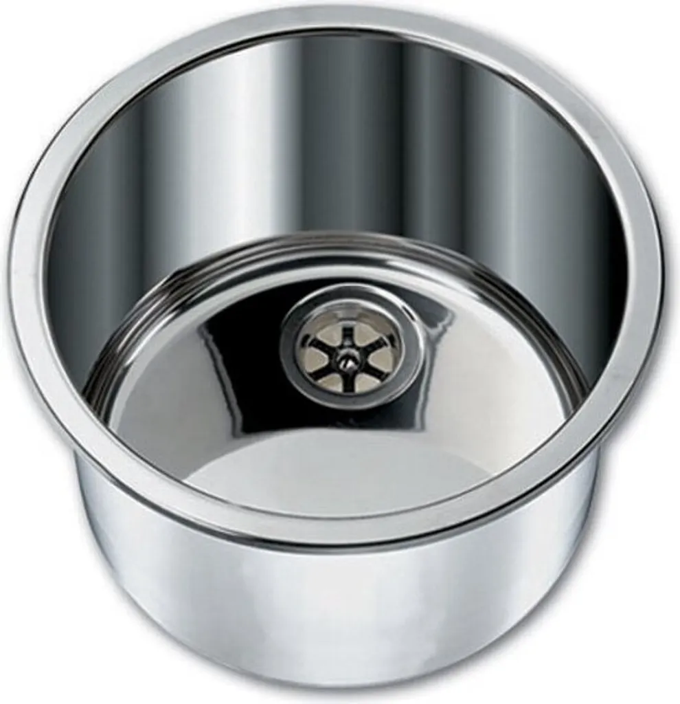 Évier rond Hollex en acier inoxydable Ø250mm pour bateau et van