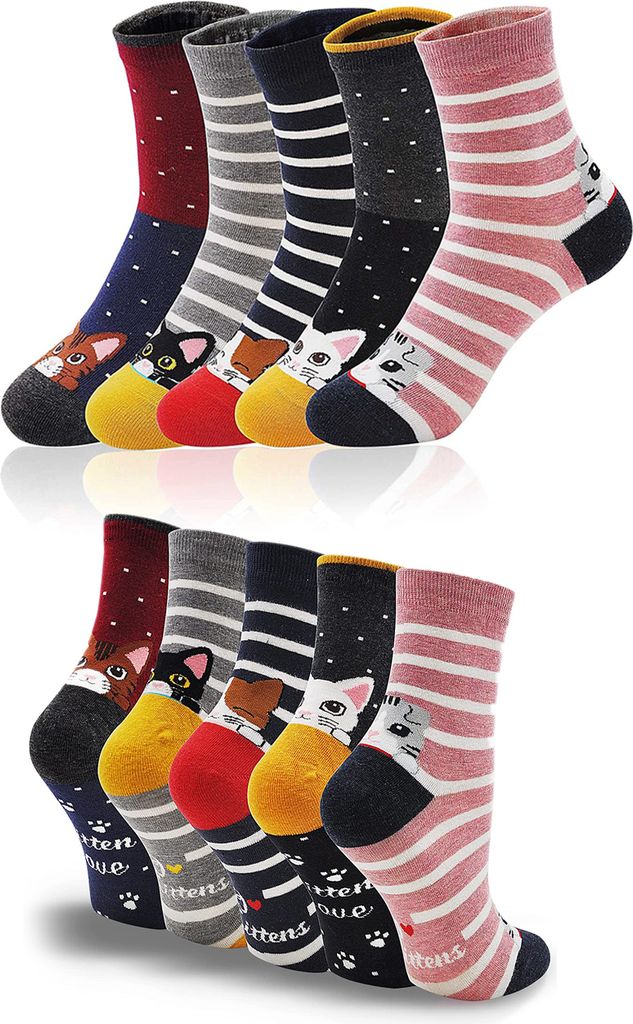 Damen Katzensocken – Süße, bequeme Socken mit Katzenmotiv, Produktbild 