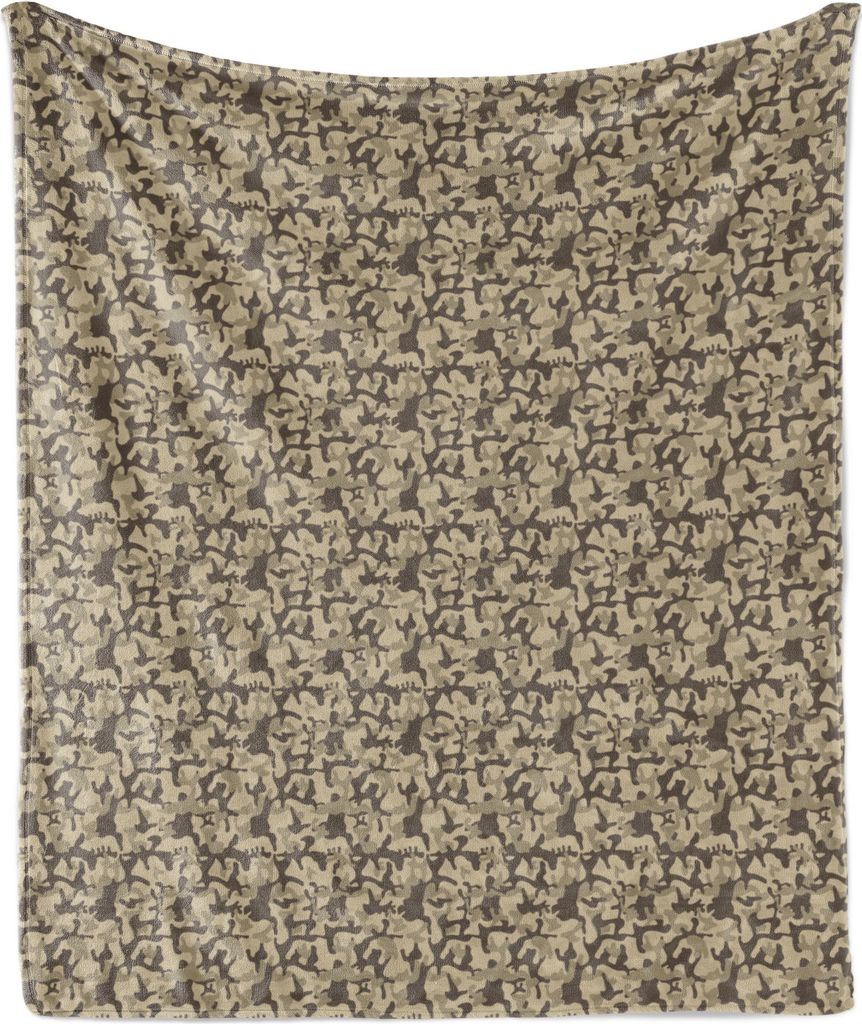 ABAKUHAUS Camo Weich Flanell Fleece Decke, Continuous Classic Camouflage Druck wiederholen Erdtöne Wiederholung, 175 x 230 cm, Taupe Pale Sepia