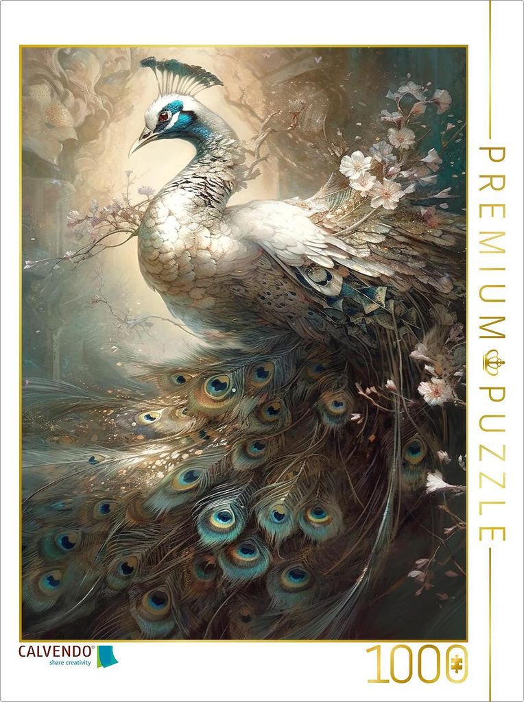 CALVENDO Puzzle Ein Motiv aus dem Kalender Malerische Pfaue | 1000 Teile Lege-Größe 64x48cm Foto-Puzzle für glückliche Stunden