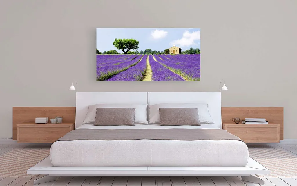 Tableau sur Toile Champs de Lavande - Idéal pour Salon et Chambre