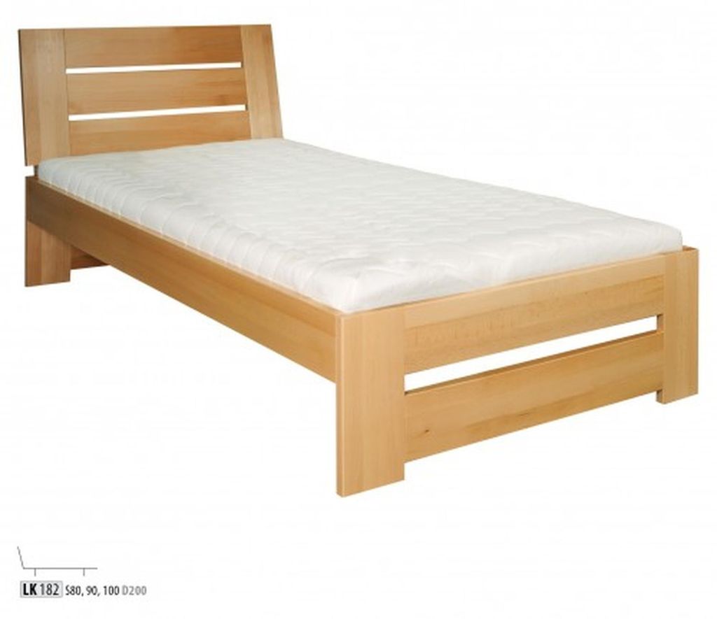 Holzbett Echtes Holz Bett Betten Hotel 100x200 Stil Massive Möbel Schlafzimmer