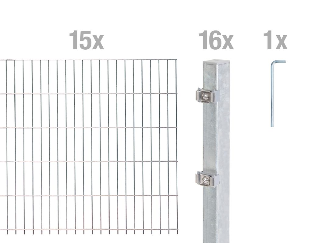 Alberts Doppelstabmatten Zaun, Höhe 100 cm, Länge 30 m, Produktbild 