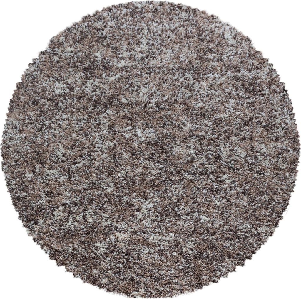 Carpetsale24 Shaggy Teppich Wohnzimmer Hochflor Teppich Einfarbig Meliert Design Flauschig Weich, Grösse: 80 cm Rund