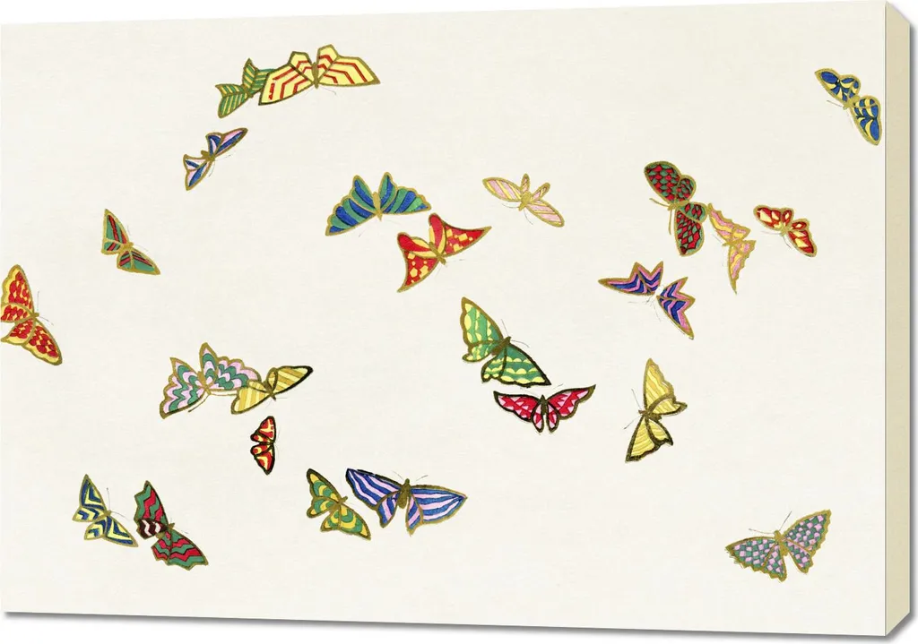 Butterfly 14 Quadro 100x70 Vintage Sekka - Arte Giapponese Salotto