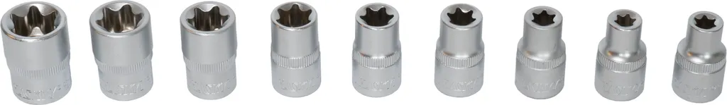 Démontez facilement vos vis Torx avec ce jeu de douilles 1/2 E10-E24 - 4