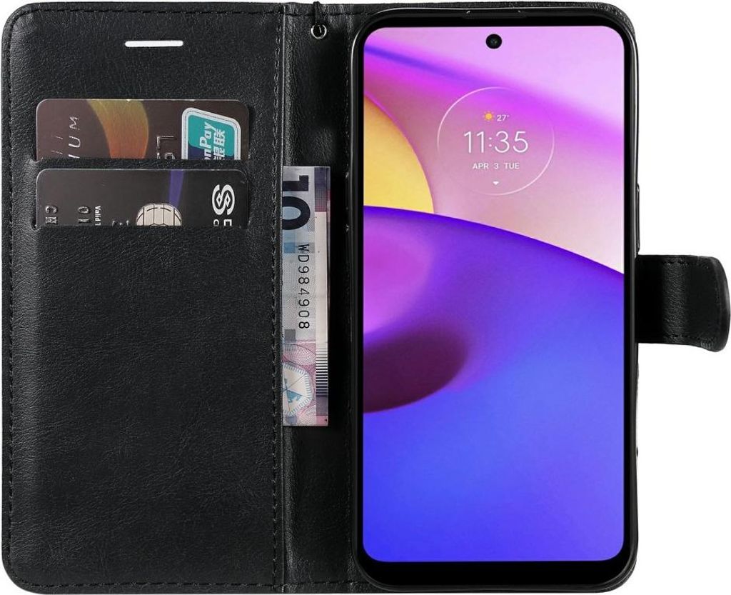 Motorola Moto E20 / E30 / E40 Hülle - Coverup Klapphülle - Schwarz