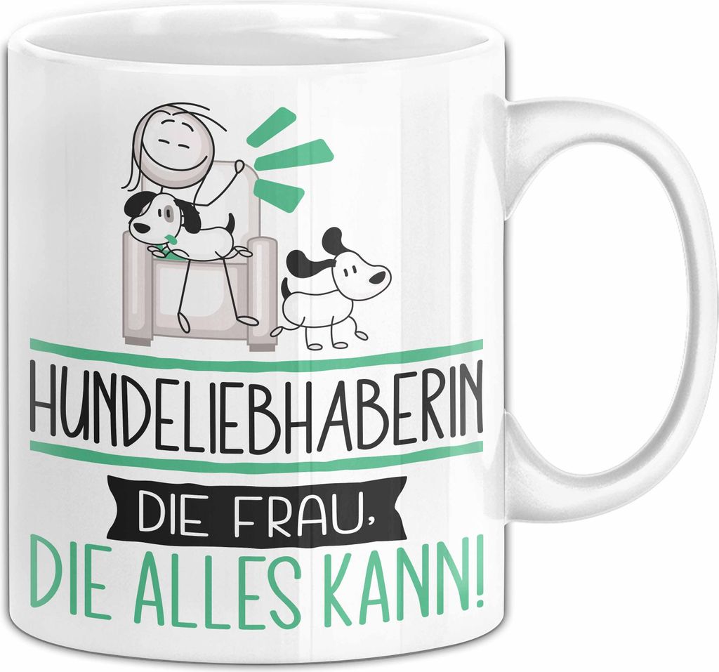Hundeliebhaberin Geschenk Tasse Becher Die Frau Die Allen Kann Geschenkidee für eine Hundeliebhaberin Lustig (Weiß)