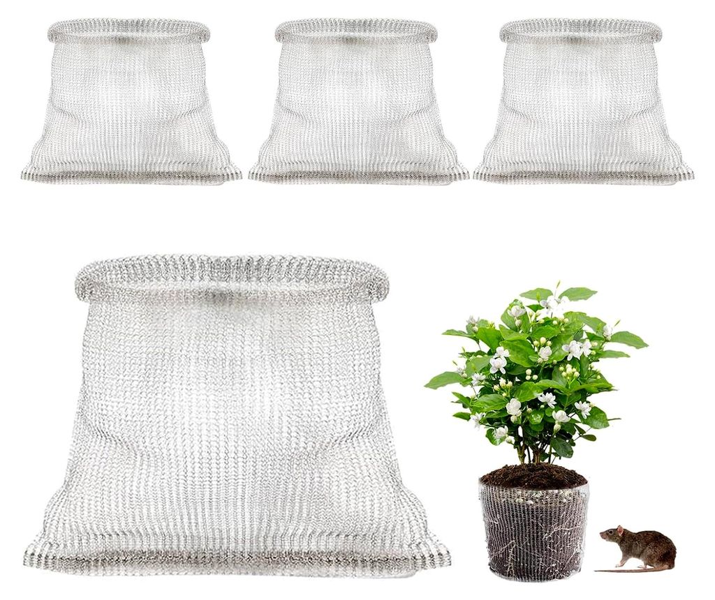 4 Stück Drahtkörbe für Pflanzen, Wurzelschutz aus Edelstahl, Wurzelschutzkörbe für Bäume, Blumen und Gemüse (35 * 35 cm)