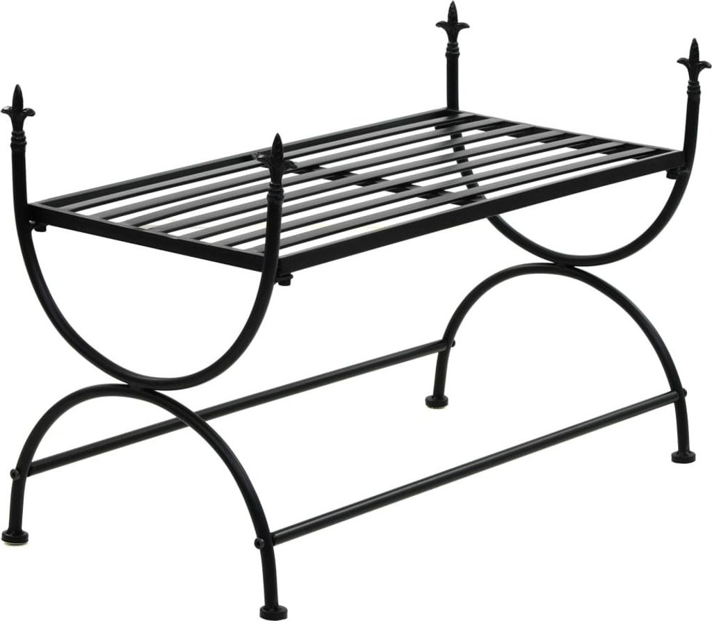 Hochwertige Bank Vintage-Stil Metall 83x42x55 cm Schwarz, Sitzbänke DE2831