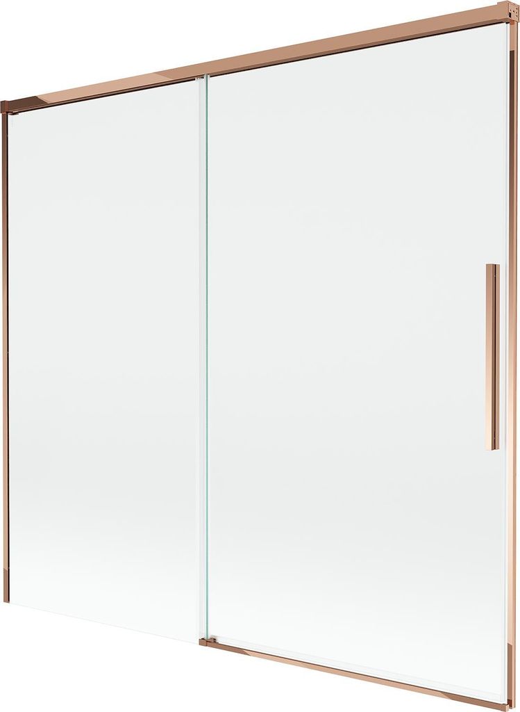 Mexen Rox Badewanne Paravent 2-flügelig zum Schieben 100 x 150 cm, transparent, Chrom - 8C9-100-003-01-00