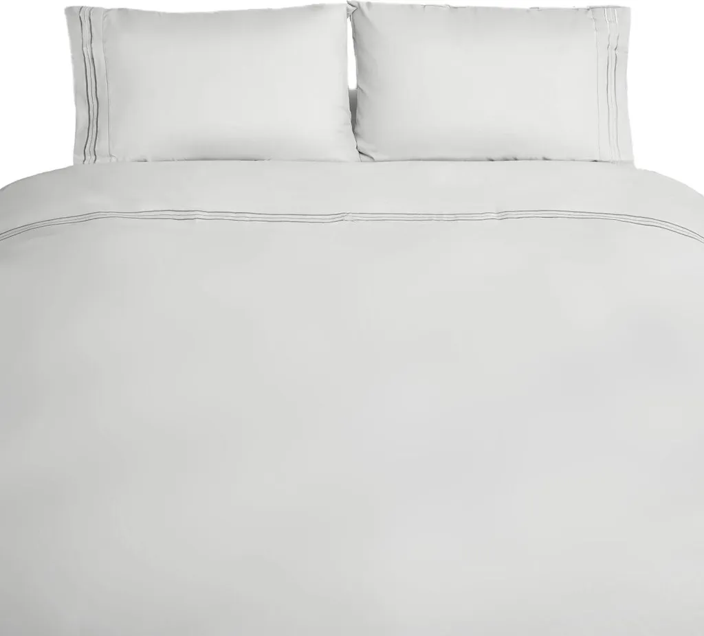 Biancheria da letto 200 x 220 cm con 2 federe 50 x 70 cm - set di 4 pezzi per 2 persone Grigio