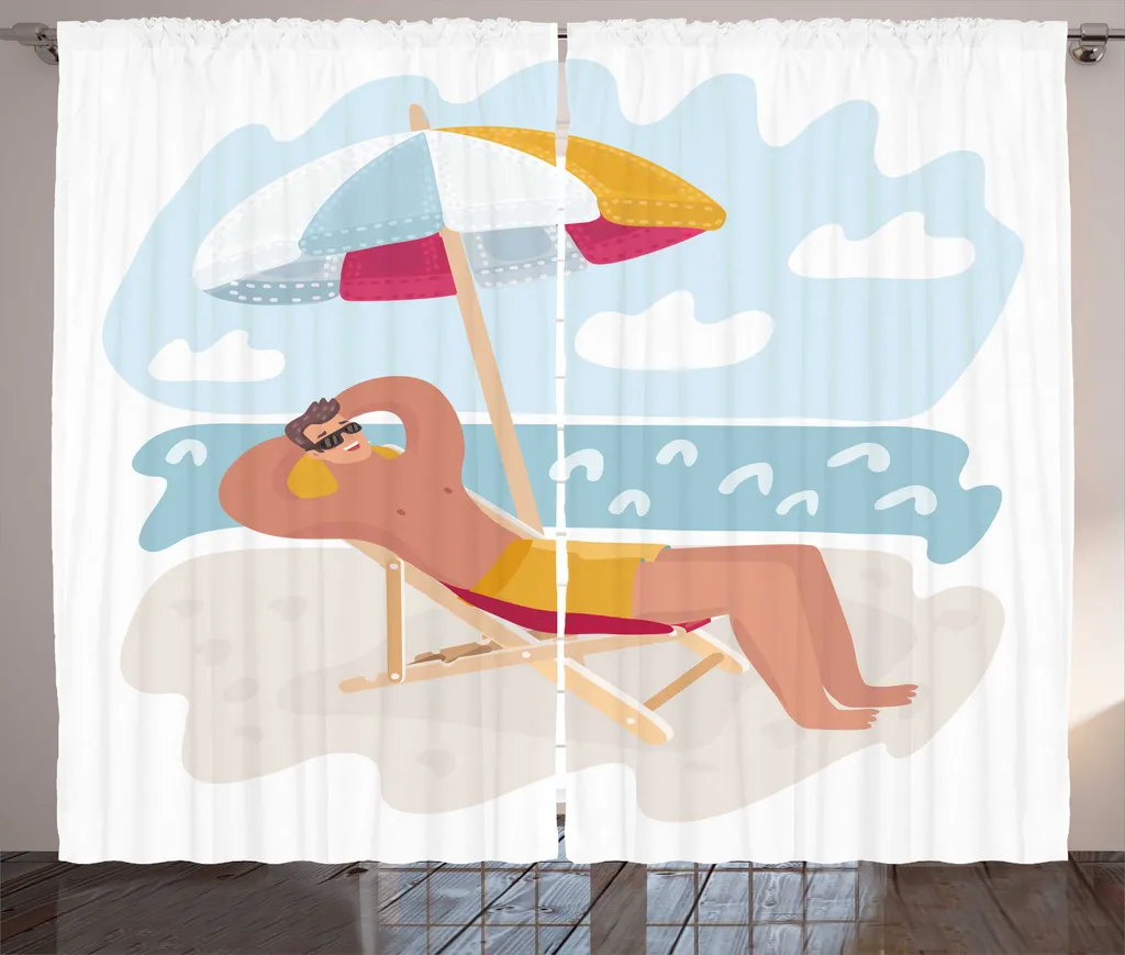 ABAKUHAUS Rideau rustique d'été Man Bronzer 280x225cm avec crochets