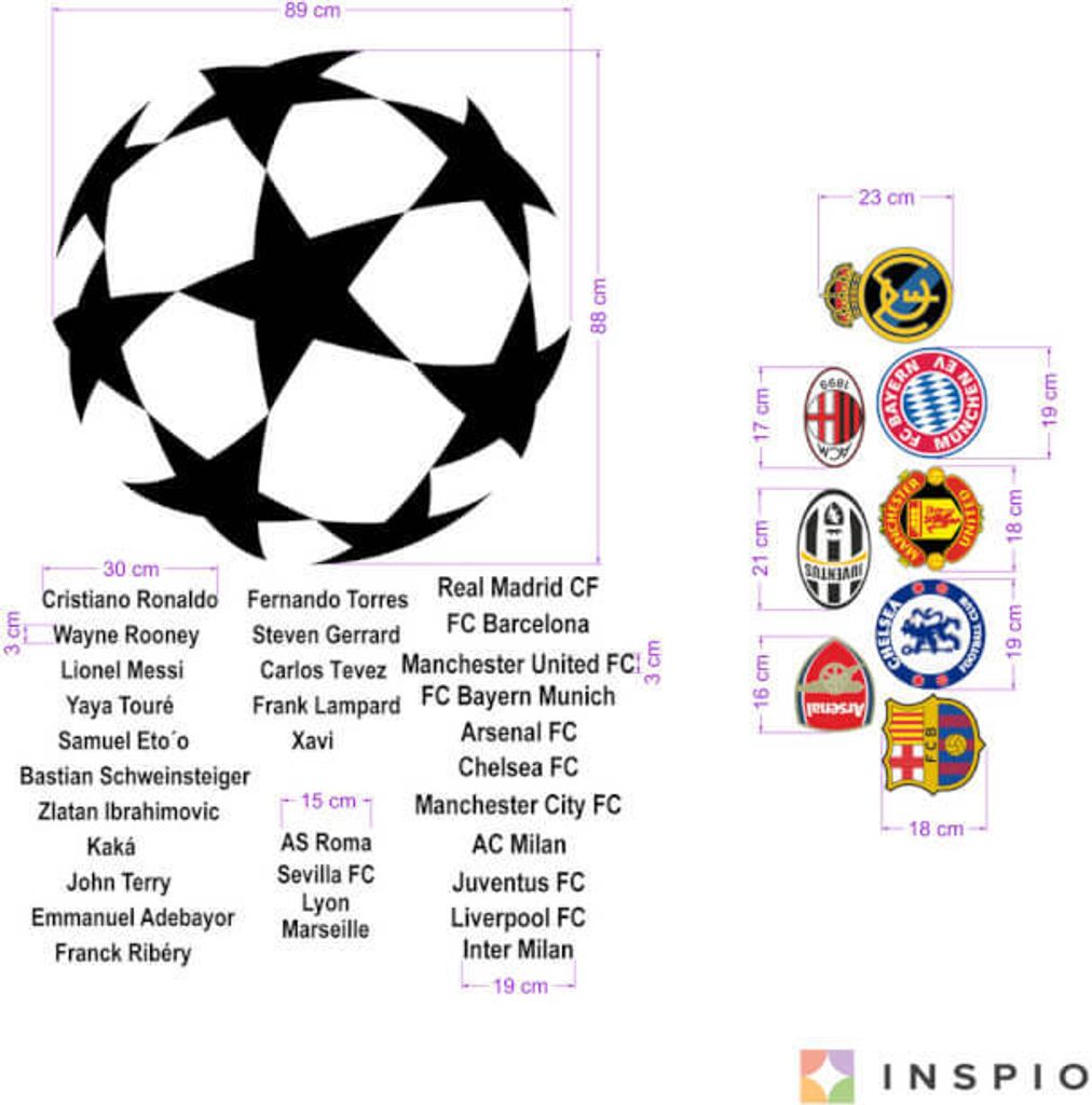 INSPIO - Nálepka na stenu - Futbal world - Nálepky na stenu Obrázok produktu 2