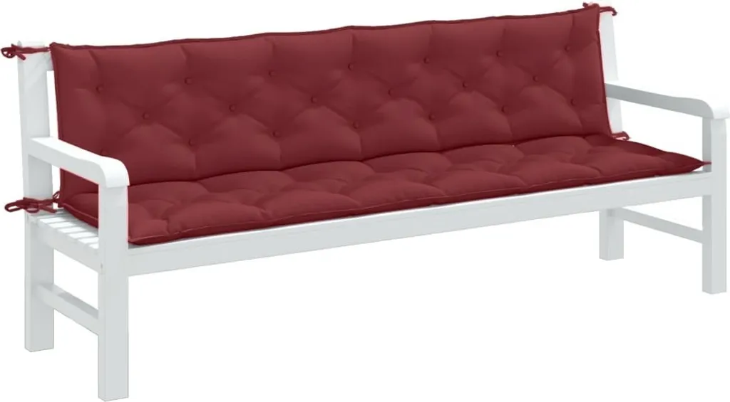 Cuscini Panca Giardino 200x50x7 cm Rosso Vino Melange Hommie