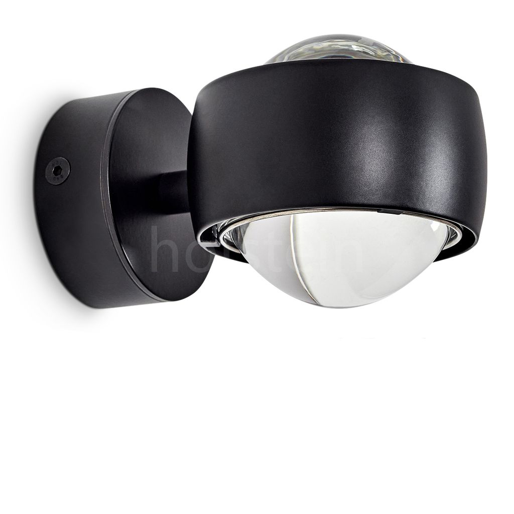 Osacca »Osacca« moderner Wandstrahler aus Metall/Glas in Schwarz/Klar
