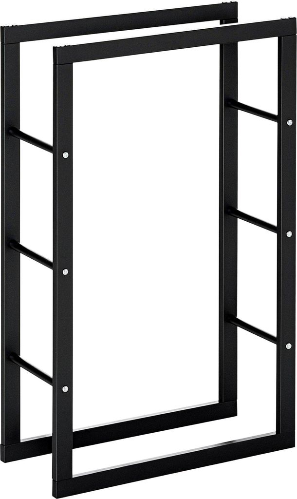 Kaminholzregal Metall 60 x 25 x 100 cm Brennholzregal Stapelhilfe Stahlrahmen bis 100kg Kaminholzunterstand Outdoor Holzregal Feuerholzregal für G...