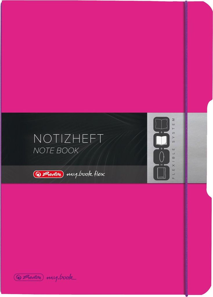 Herlitz Notizheft my.book flex A4 PP Cover pink