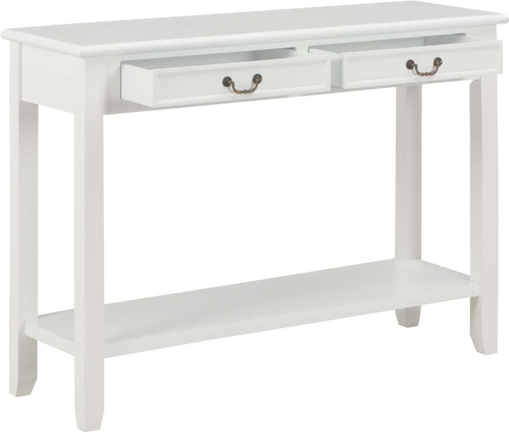Tavolo consolle bianco 110 x 35 x 80 cm legno Immagine del prodotto 