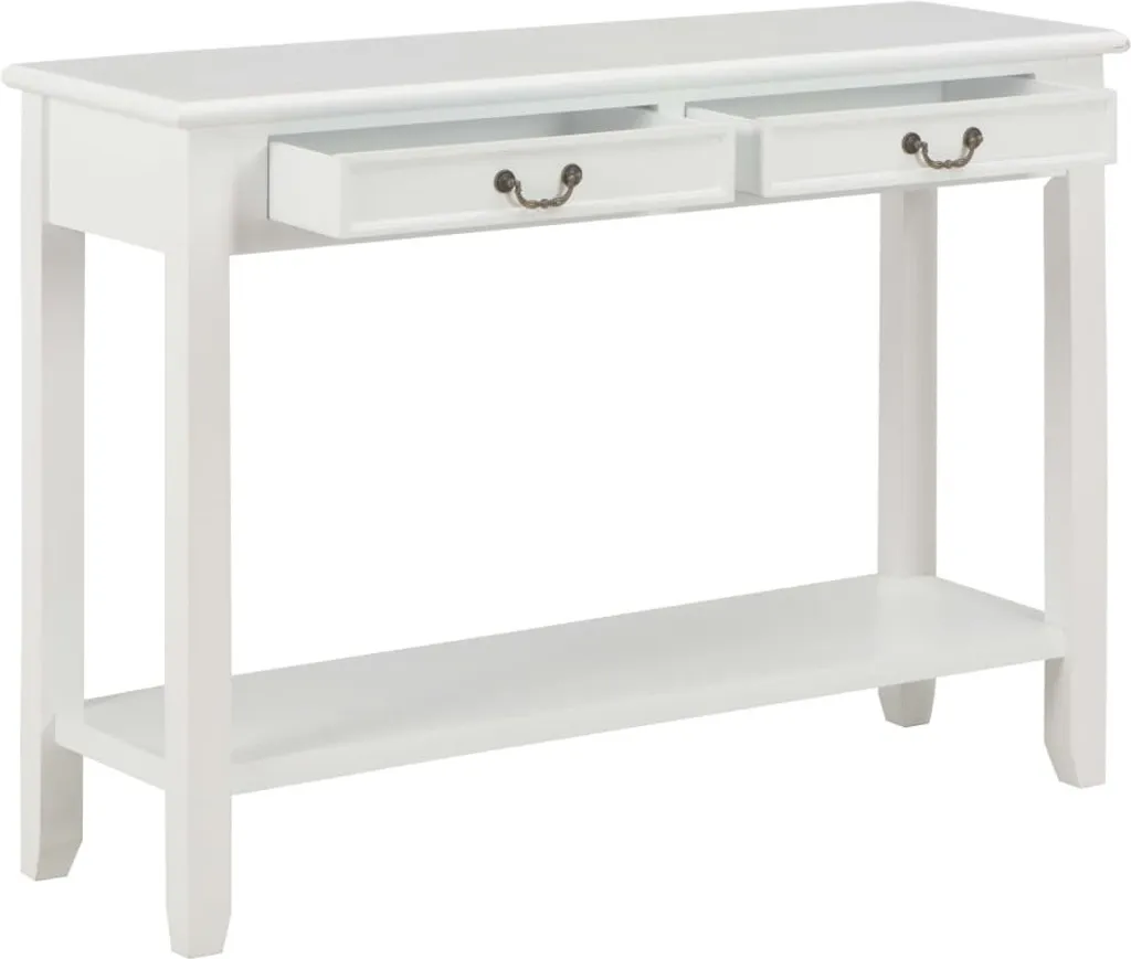 Console d'entrée blanche 110cm en bois table d'appoint gain de place