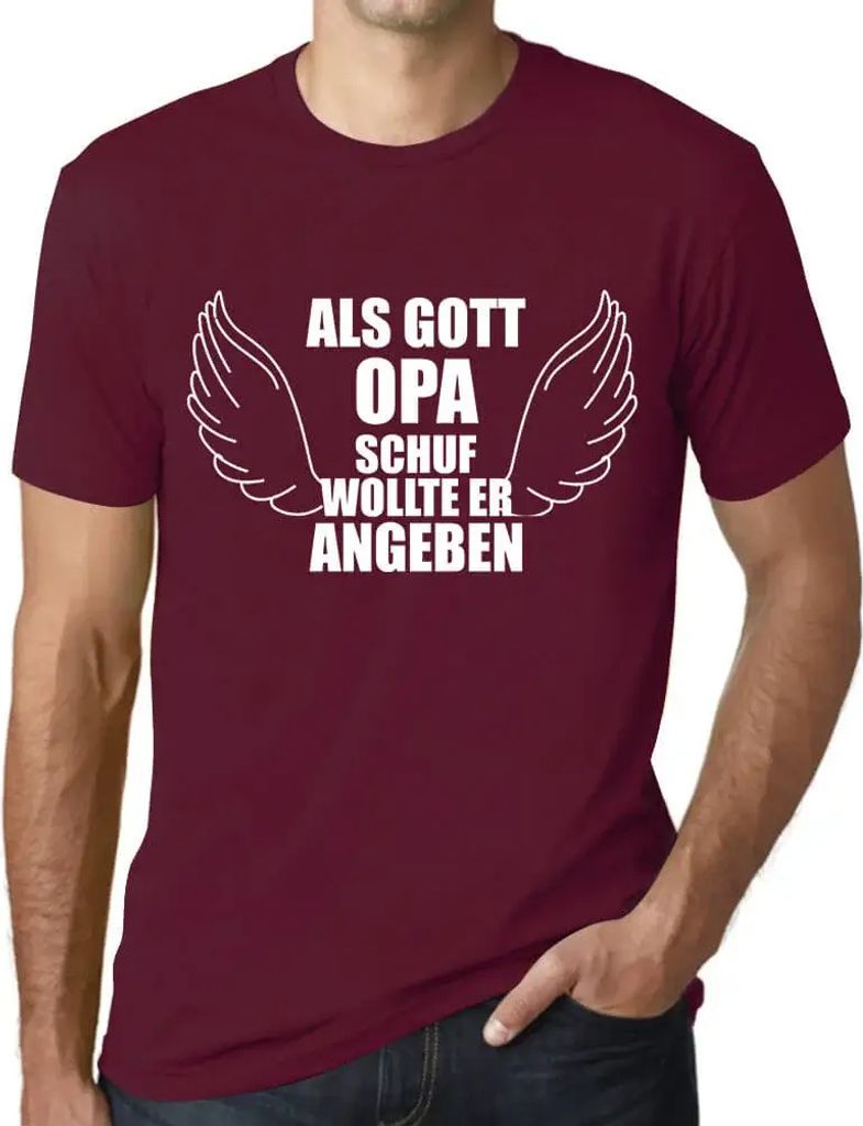 Herren Grafik T-Shirt Als Gott Opa Schuf Öko-Verantwortlich Vintage Jahrgang Kurzarm Lustige Druck Geburtstag Geschenk Mann