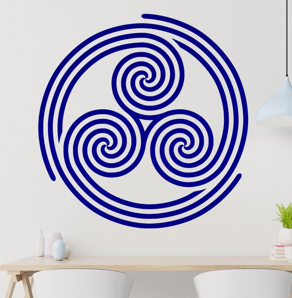 KIWISTAR Triskele Triskell Triskellion Wandtattoo in 6 Größen - Wandaufkleber Wall Sticker - Dekoration, Küche, Wohnzimmer, Schlafzimmer, Badezi...