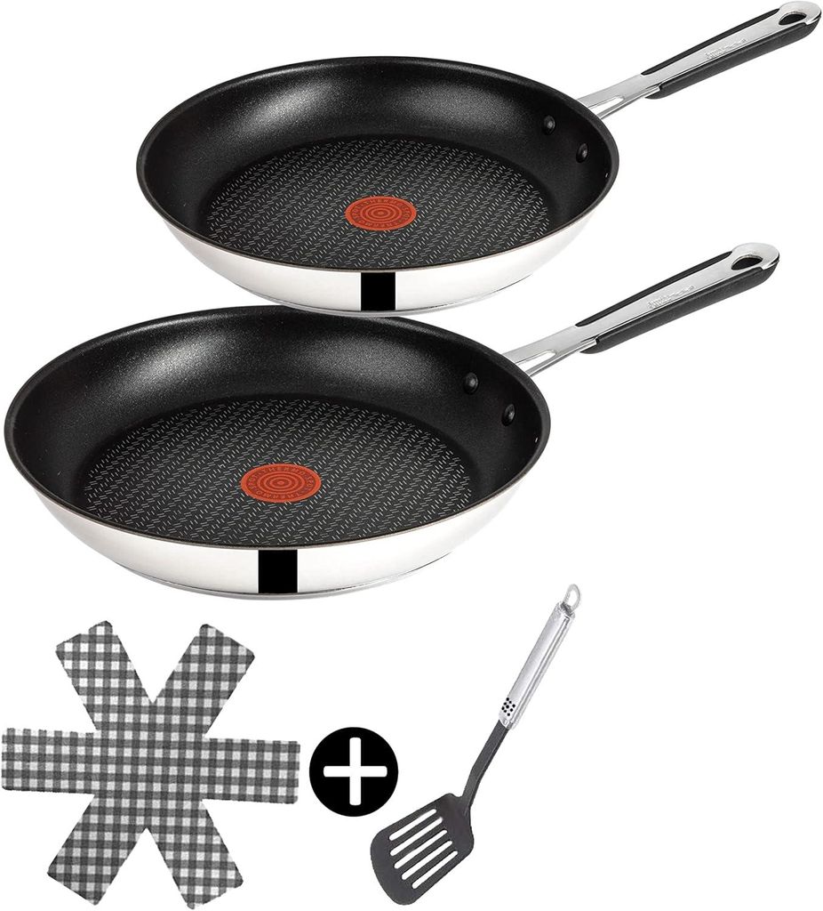 Tefal E30 Jamie Oliver Pfannenset Induktion 4 tlg -SET7- kleine Pfanne 20 cm + Bratpfanne gross 28 cm, Antihaft-beschichtet