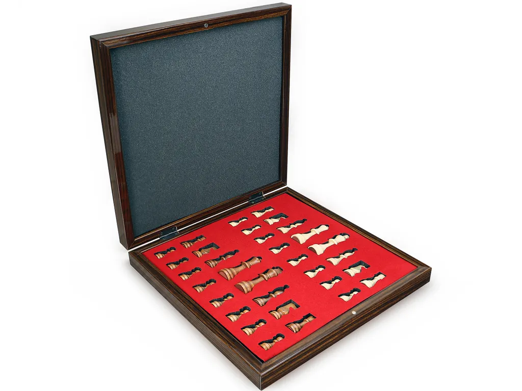 Jeu d'échecs pliable de salon - Échiquier en bois pour tournoi - 4