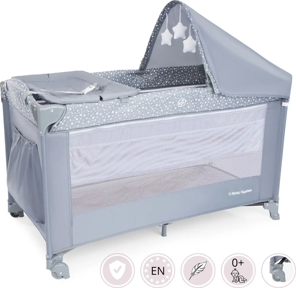 Lit de voyage Happy Traveler BASIC PLUS gris - Lit pliant bébé compact