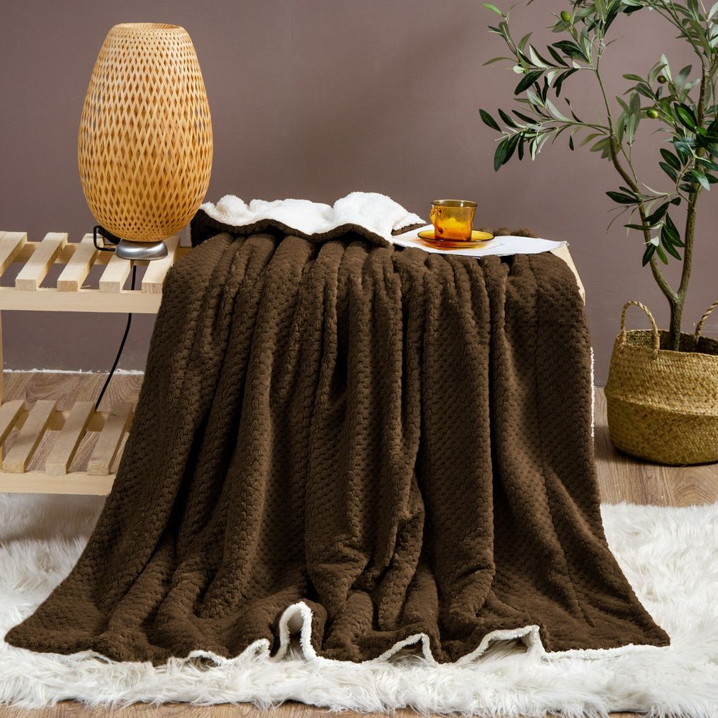 braune dicke Decke 150x200 SHERPA BOTH SIDED SHERPA WINTER WET WALLOWER