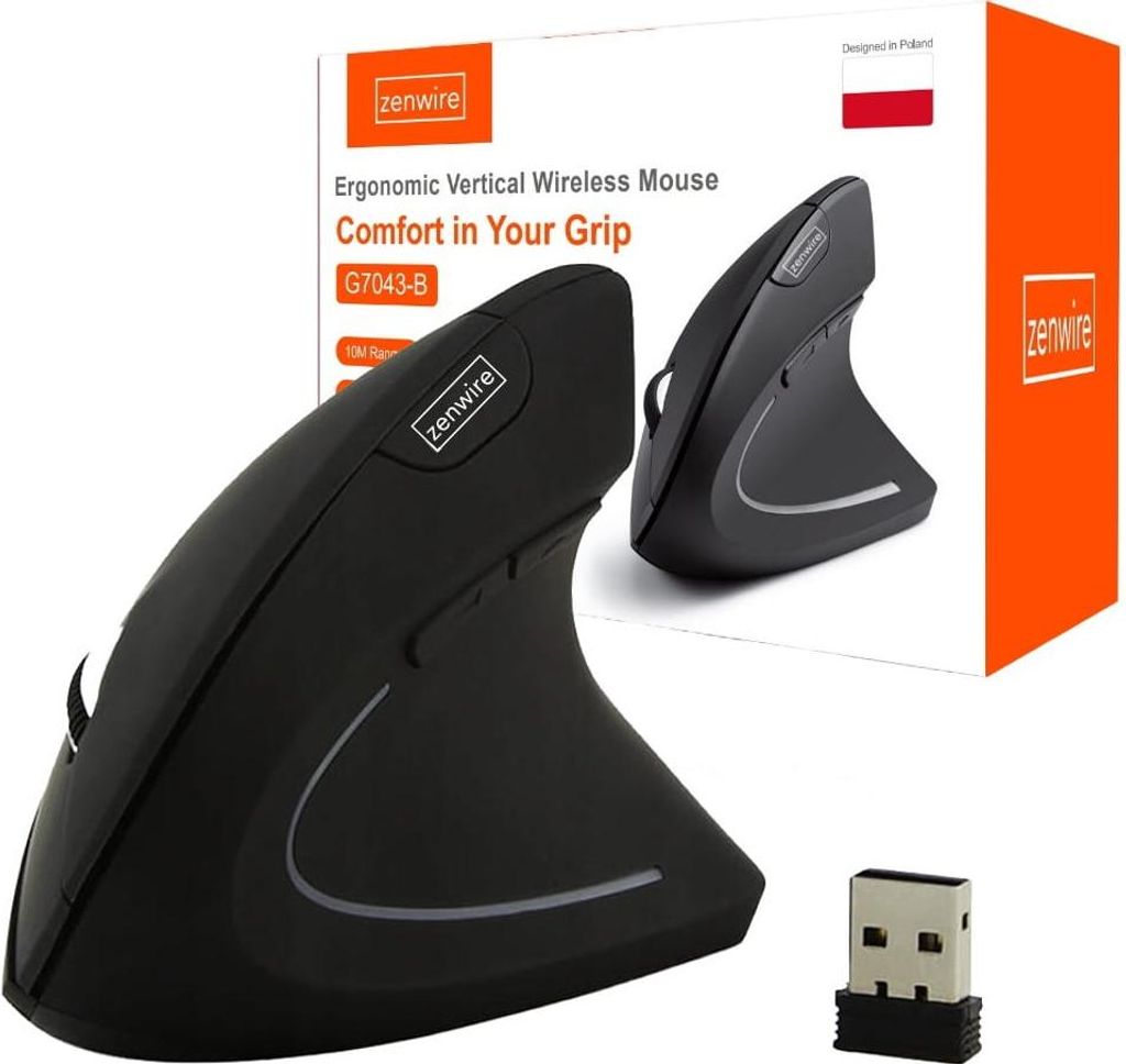Souris - Souris verticale - Sans fil - Ergonomique - Noir - Image du produit 