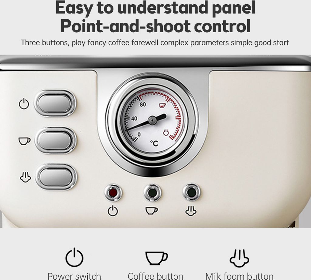 Espresso-Kaffeemaschine, 20 Bar, Edelstahl-Espressomaschine Produktbild 7